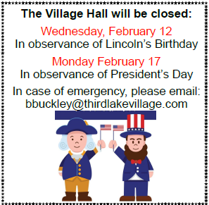 Village Hall Closings in February